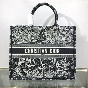 Bagsaaa Dior Large Book Tote Star Embroidery - 42x35x18cm