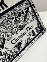 Bagsaaa Dior Book Tote Medium Black Plan de Paris Embroidery - 36cm - 3
