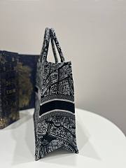 Bagsaaa Dior Book Tote Medium Black Plan de Paris Embroidery - 42cm - 5