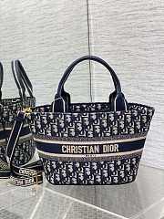 Bagsaaa Dior Hat Basket Bag Oblique Blue Embroidery - 1