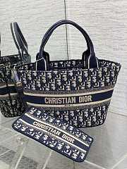 Bagsaaa Dior Hat Basket Bag Oblique Blue Embroidery - 2