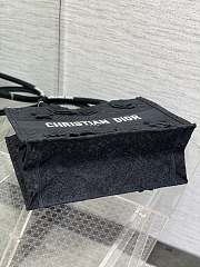	 Bagsaaa Dior Book Tote Medium Black D-Lace Flower Embroidery with 3D Macramé Effect - 6
