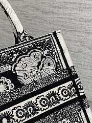 Bagsaaa Dior Small Book Tote Black Butterfly Bandana Embroidery 26cm - 5