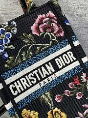 Bagsaaa Dior Phone Book Tote Black Petites Fleurs Embroidery - 13.5*5*18cm - 6