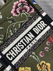 	 Bagsaaa Dior Phone Book Tote Green Petites Fleurs Embroidery - 13.5*5*18cm - 4