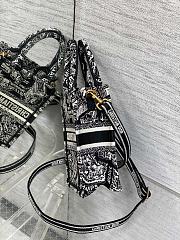 	 Bagsaaa Dior Phone Book Tote Black Plan de Paris Embroidery - 13.5*5*18cm - 4