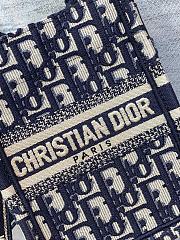 Bagsaaa Dior Phone Book Tote Oblique Blue Canvas Embroidery - 13.5*5*18cm - 6