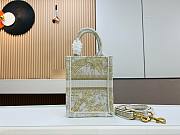 	 Bagsaaa Dior Phone Book Tote Gold Tone Bird Canvas Embroidery - 13.5*5*18cm - 3