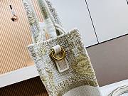 	 Bagsaaa Dior Phone Book Tote Gold Tone Bird Canvas Embroidery - 13.5*5*18cm - 2