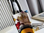 Bagsaaa Dior Phone Book Tote White Multicolor Zodiac Embroidery - 13.5*5*18cm - 2