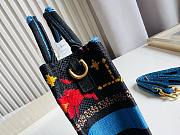 	 Bagsaaa Dior Phone Book Tote Black Multicolor Zodiac Embroidery - 13.5*5*18cm - 2