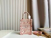 Bagsaaa Dior Phone Book Tote Pink Toile de Jouy Embroidery - 13.5*5*18cm - 1