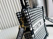 Bagsaaa Dior Phone Book ToteBlack and White Macro Houndstooth Embroidery - 13.5*5*18cm - 4