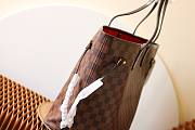 LV original Neverfull shopping bag N41358 coffee with red - 6