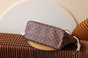 LV original Neverfull shopping bag N41358 coffee with red - 5