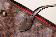 LV original Neverfull shopping bag N41358 coffee with red - 3