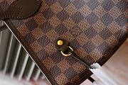 LV original Neverfull shopping bag N41358 coffee with red - 2