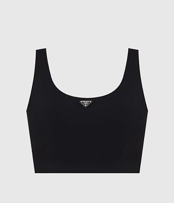 Bagsaaa Prada Black Stretch jersey top 