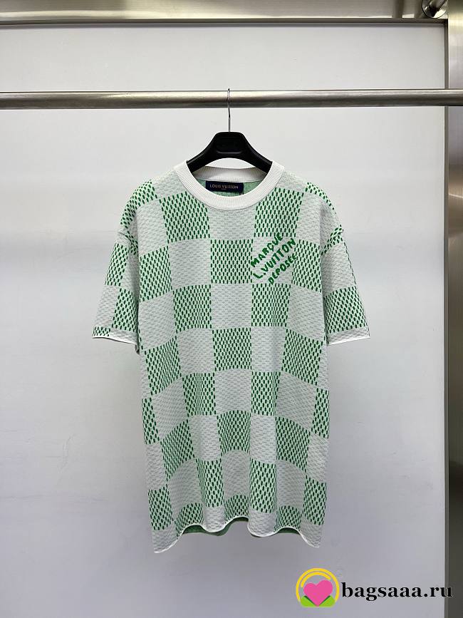 	 Bagsaaa Damier Graphic T-Shirt Green - 1