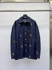 Bagsaaa Louis Vuitton Embroidered Denim Overshirt - 1