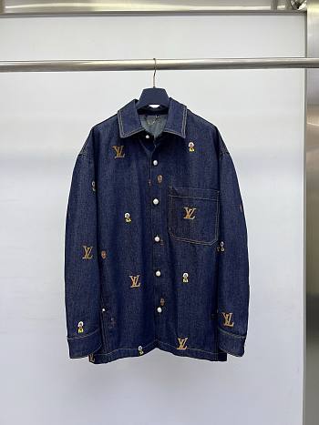 Bagsaaa Louis Vuitton Embroidered Denim Overshirt