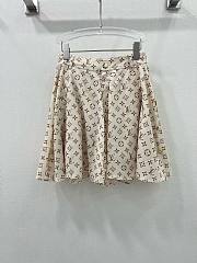 Bagsaaa Louis Vuitton Silk Fabric Monogram Cream Color Short Skirt - 1