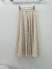 	 Bagsaaa Louis Vuitton Silk Fabric Monogram Cream Color Long Skirt - 3