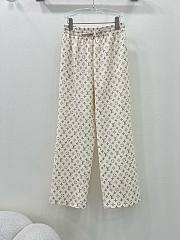 	 Bagsaaa Louis Vuitton Silk Fabric Monogram Cream Color Pants - 1