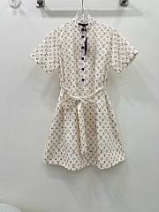 Bagsaaa Louis Vuitton Dress Silk Fabric Monogram Cream Color - 1