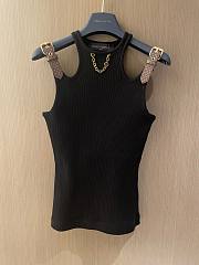 Bagsaaa Louis Vuitton Black Eyelet Tab Tank Top - 1