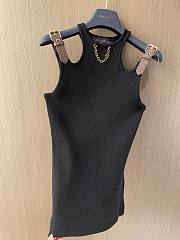 Bagsaaa Louis Vuitton Black Eyelet Tab Tank Top - 6