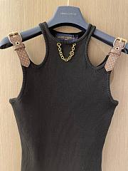 Bagsaaa Louis Vuitton Black Eyelet Tab Tank Top - 3