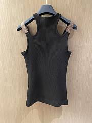 Bagsaaa Louis Vuitton Black Eyelet Tab Tank Top - 2