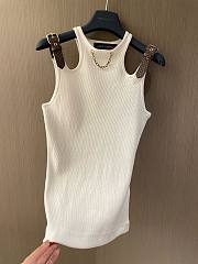 	 Bagsaaa Louis Vuitton White Eyelet Tab Tank Top - 6