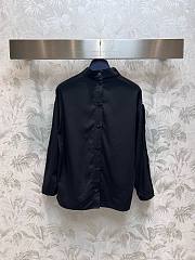 Bagsaaa Louis Vuitton Monogram Lavaliere Button Sleeve Blouse In Black - 6
