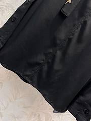 Bagsaaa Louis Vuitton Monogram Lavaliere Button Sleeve Blouse In Black - 5