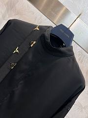 Bagsaaa Louis Vuitton Monogram Lavaliere Button Sleeve Blouse In Black - 2