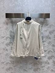 Bagsaaa Louis Vuitton Monogram Lavaliere Button Sleeve Blouse In White - 1