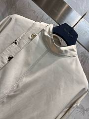 Bagsaaa Louis Vuitton Monogram Lavaliere Button Sleeve Blouse In White - 4