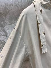 Bagsaaa Louis Vuitton Monogram Lavaliere Button Sleeve Blouse In White - 3