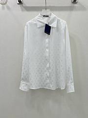 	 Bagsaaa Louis Vuitton Silk Monogram Shirt In White - 1
