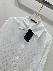 	 Bagsaaa Louis Vuitton Silk Monogram Shirt In White - 5