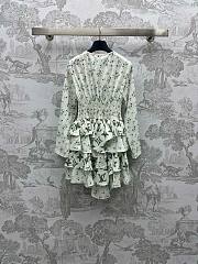 Bagsaaa Louis Vuitton Floral Print Long-Sleeved Tiered Dress - 5