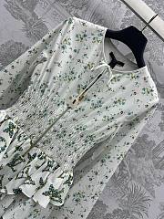 Bagsaaa Louis Vuitton Floral Print Long-Sleeved Tiered Dress - 3
