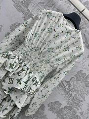 Bagsaaa Louis Vuitton Floral Print Long-Sleeved Tiered Dress - 2
