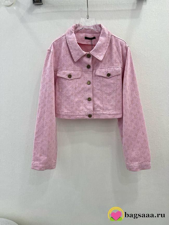 Bagsaaa Louis Vuitton Denim Jacket In Monogram Pink - 1
