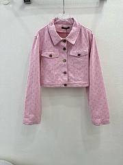 Bagsaaa Louis Vuitton Denim Jacket In Monogram Pink - 1