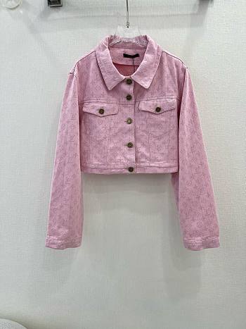 Bagsaaa Louis Vuitton Denim Jacket In Monogram Pink