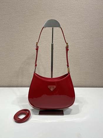 Bagsaaa Prada Hobo Shoulder Bag Red Patent Leather - 22*18.5*4.5cm