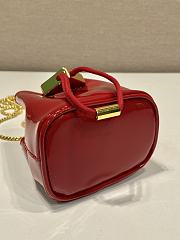 Bagsaaa Prada Patentm Cherry Red Leather Mini Pouch - 10*12*7cm - 6